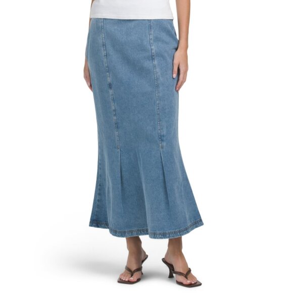HERITAGE DENIM Dark Denim Denim Maxi Skirt - Picture 1 of 2